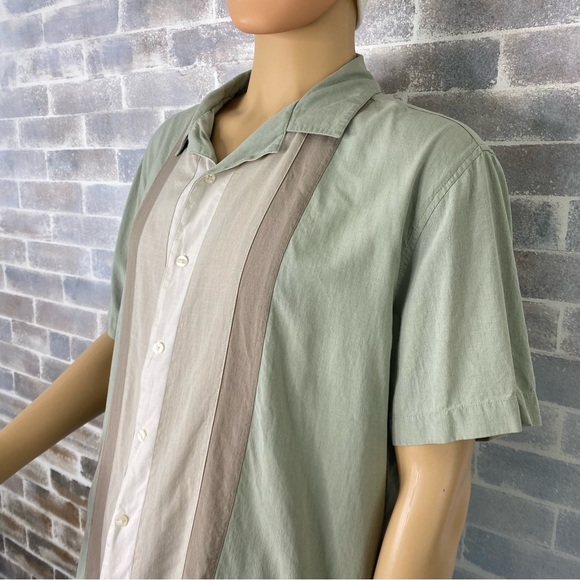 Men’s AXIST Washable Silk Button Up Collared Short Sleeve Shirt Size XXL Seafoam - Picture 4 of 13